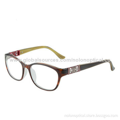 Retro Vintage Brown Women's Eyeglasses with Chinese Style Deco